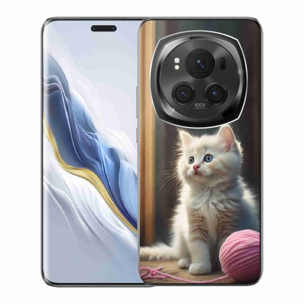 Gél borítás mmCase a Honor Magic 6 Pro 5G készülékhez - fehér cica 2