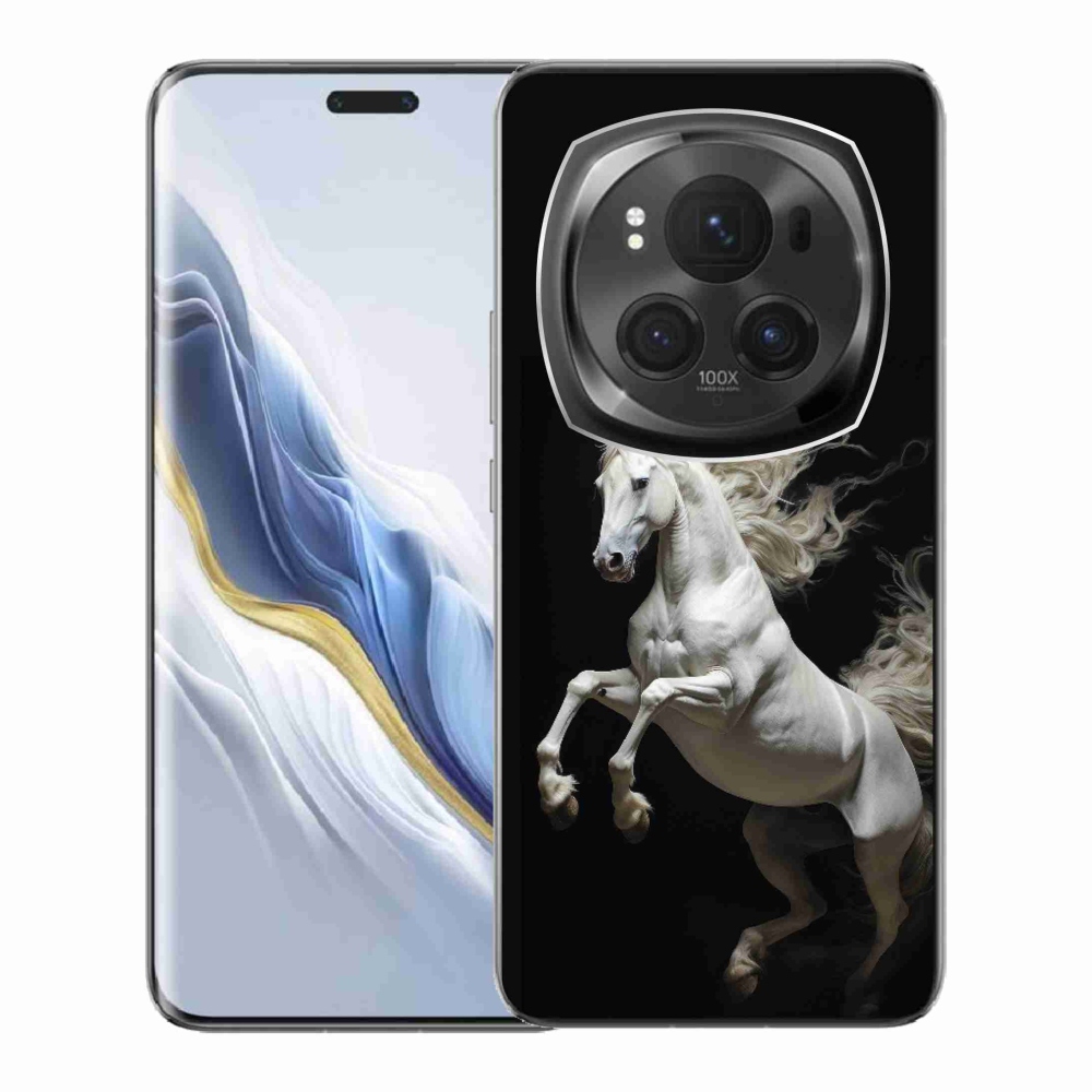 Zselés borítás mmCase a Honor Magic 6 Pro 5G számára - fehér ló 4