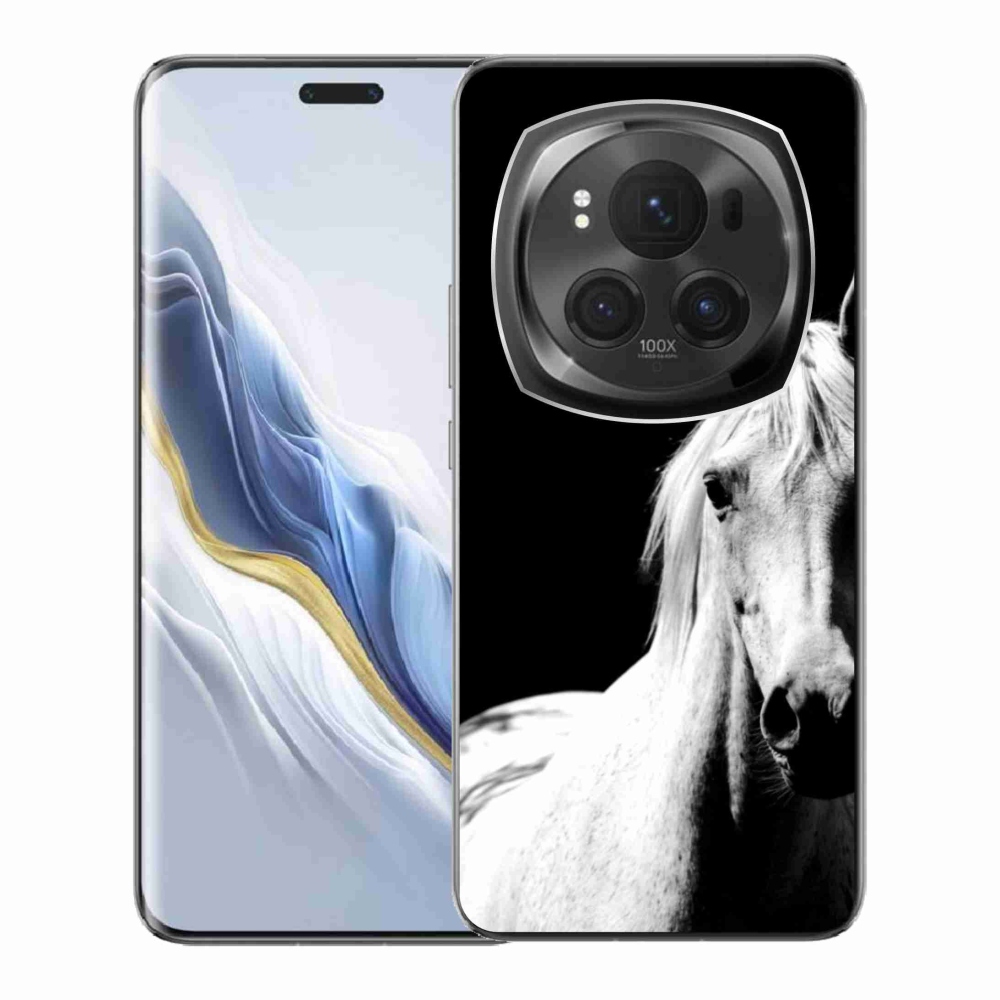 Zselés borítás mmCase a Honor Magic 6 Pro 5G számára - fehér ló 5