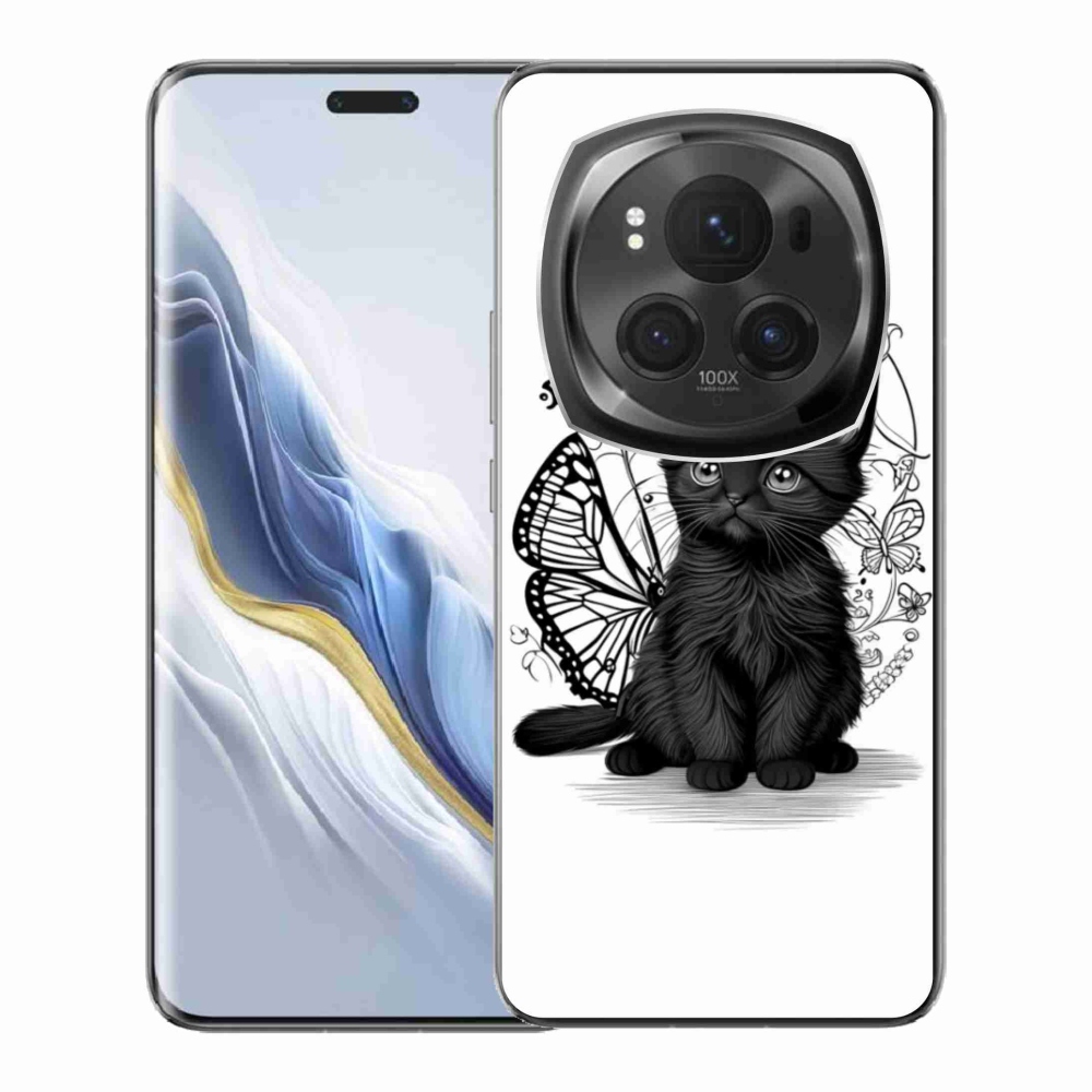 Gél borítás mmCase a Honor Magic 6 Pro 5G készülékhez - fekete cica