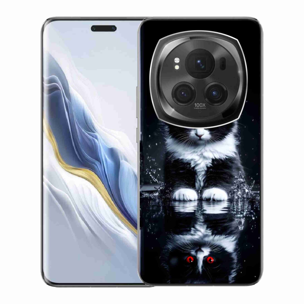 Zselés borítás mmCase a Honor Magic 6 Pro 5G készülékhez - fekete-fehér cica