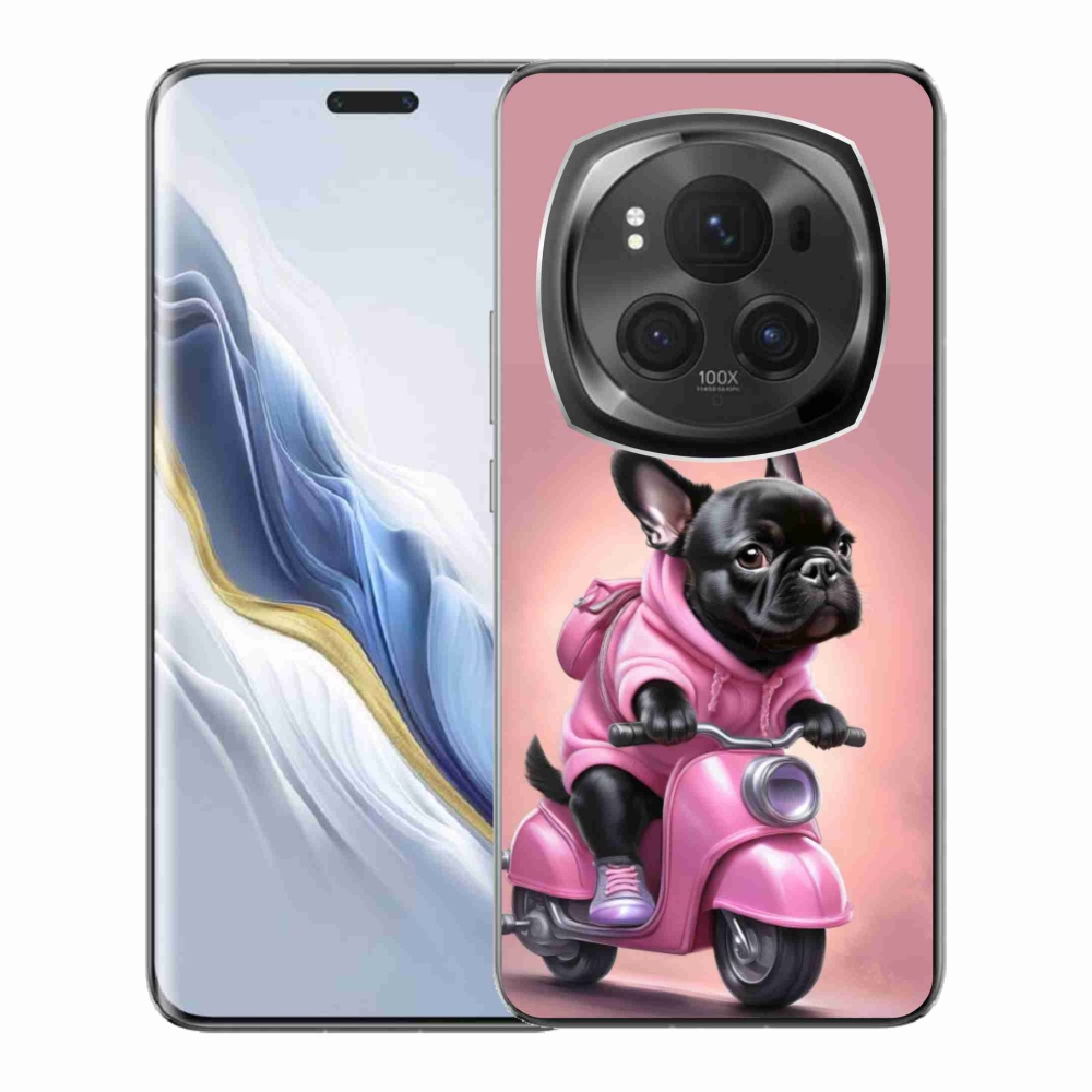Gél borítás mmCase a Honor Magic 6 Pro 5G számára - Francia bulldog egy robogón