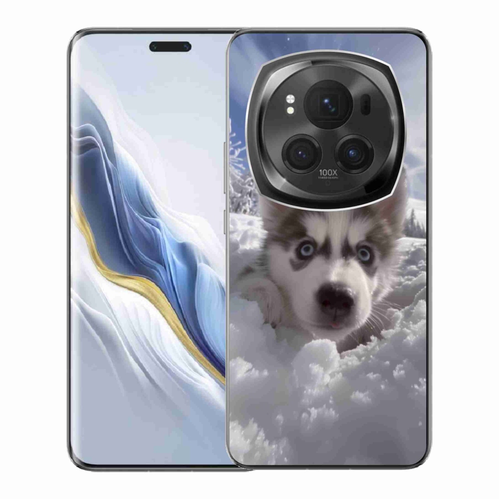 Gél borítás mmCase a Honor Magic 6 Pro 5G számára - husky a hóban