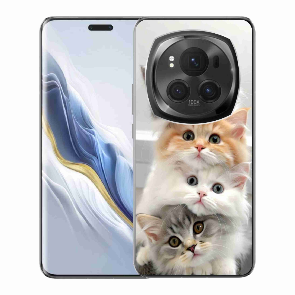 Gél borítás mmCase a Honor Magic 6 Pro 5G számára - macska csokor