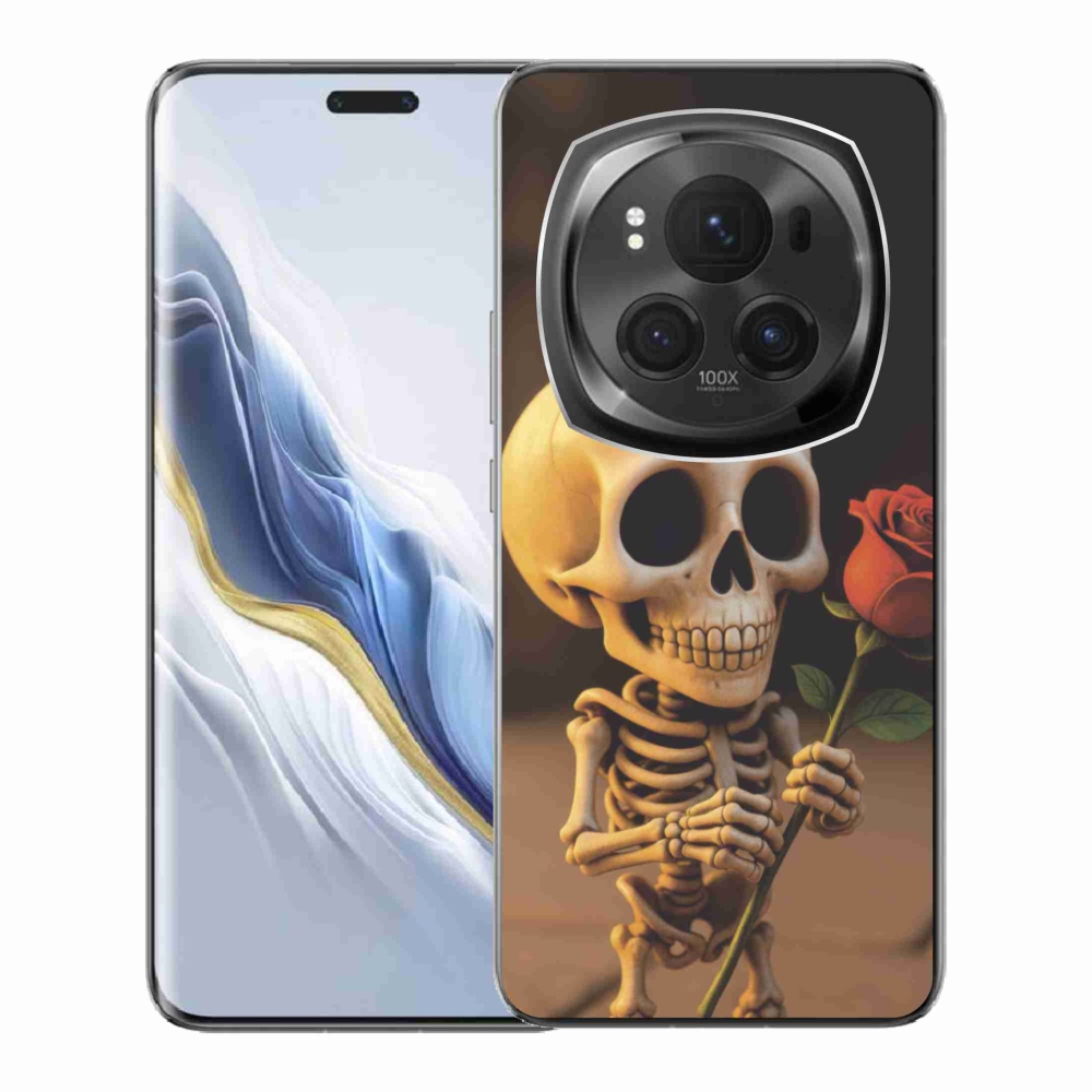 Gél borítás mmCase a Honor Magic 6 Pro 5G számára - csontváz rózsával