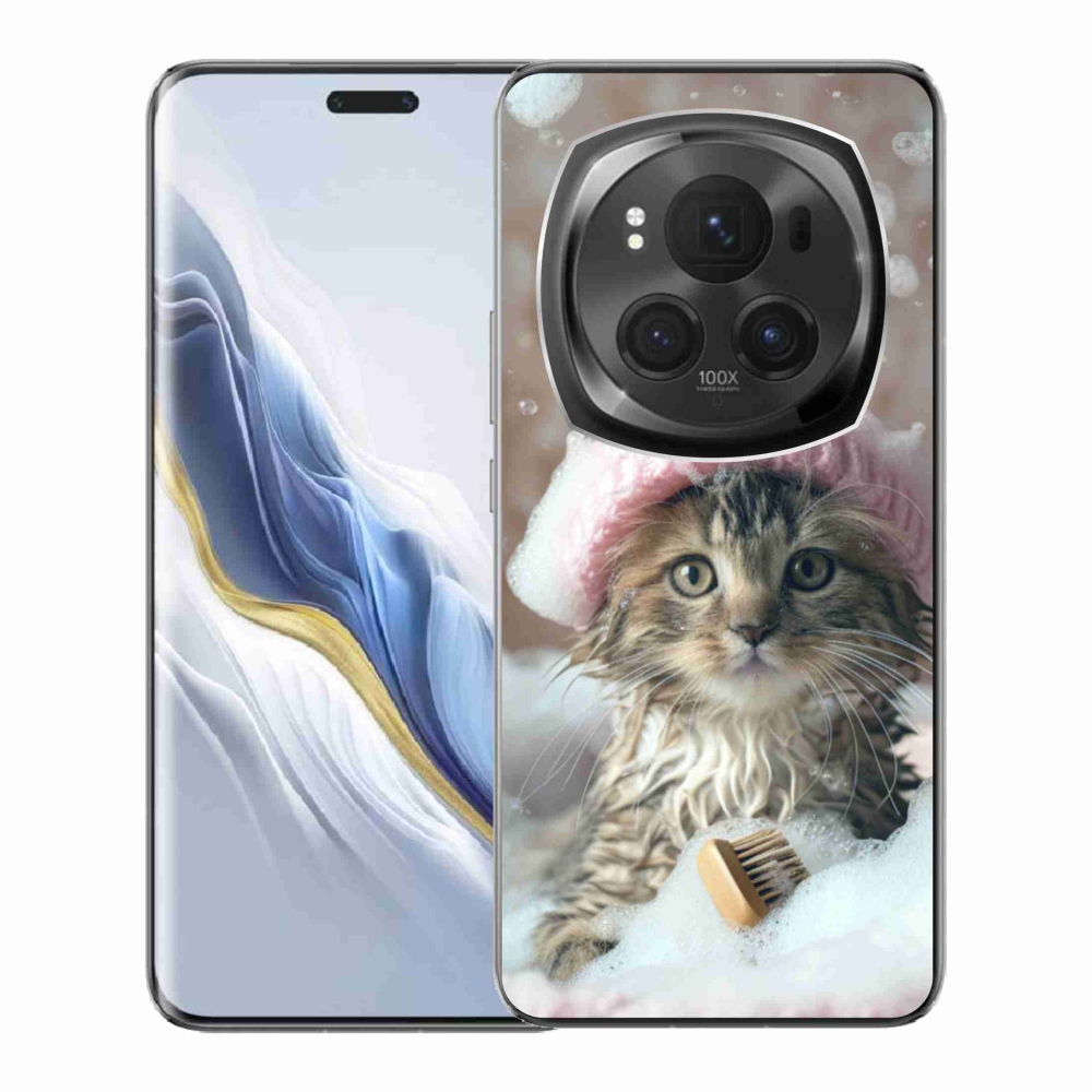 Gél borítás mmCase a Honor Magic 6 Pro 5G készülékhez - cica és fürdés