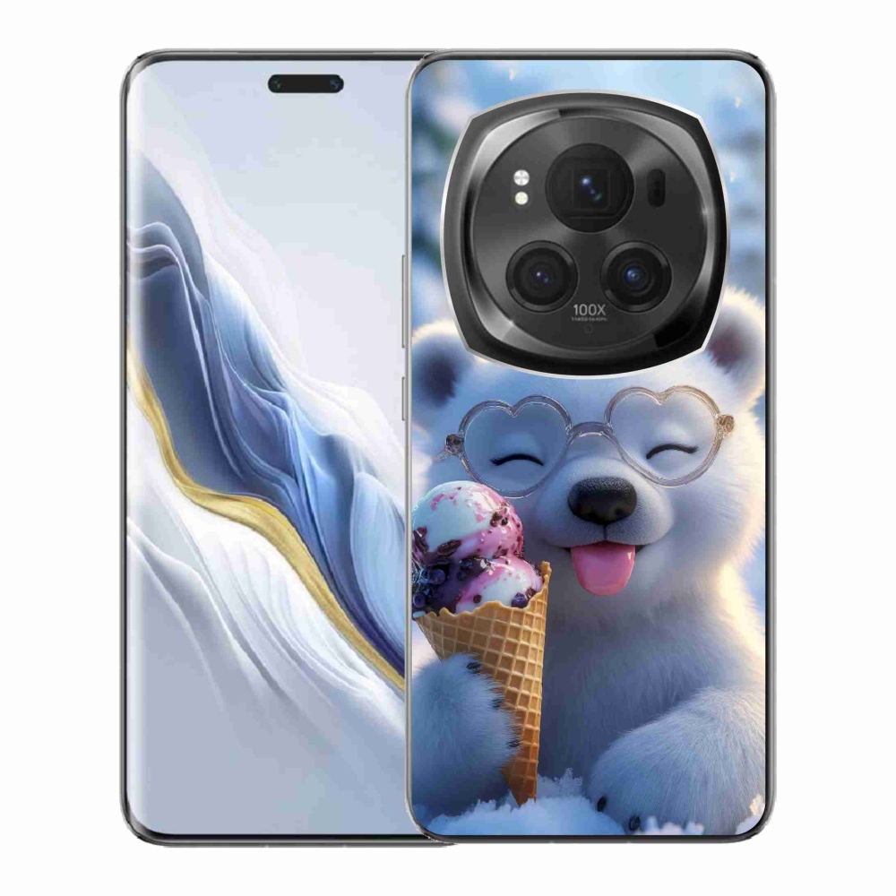 mmCase gél tok az Honor Magic 6 Pro 5G-hez – jégkrémet evő mackó