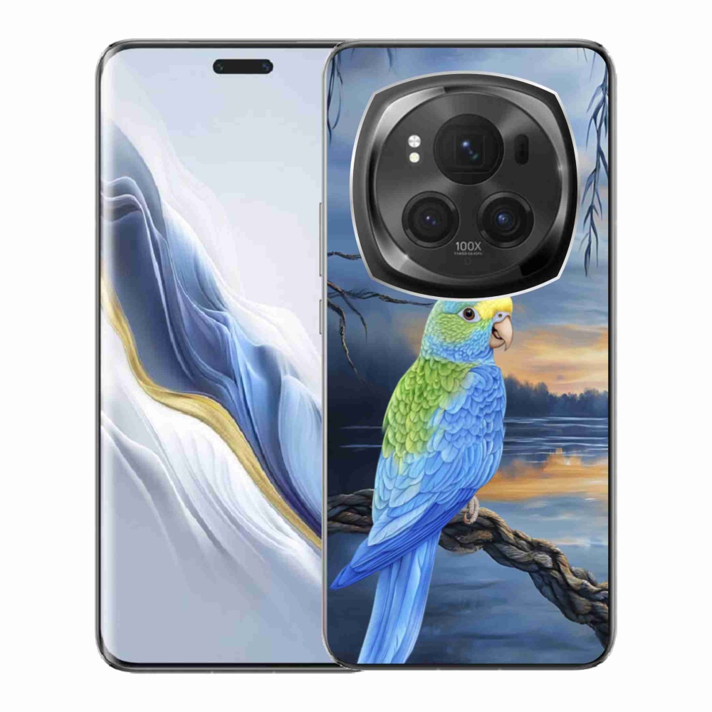 Zselés borítás mmCase a Honor Magic 6 Pro 5G készülékhez - kék papagáj