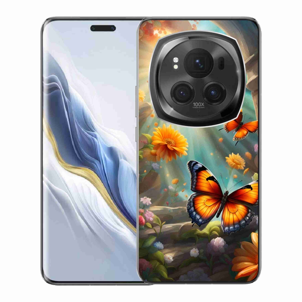 Zselés borítás mmCase a Honor Magic 6 Pro 5G készülékhez - pillangókert 2