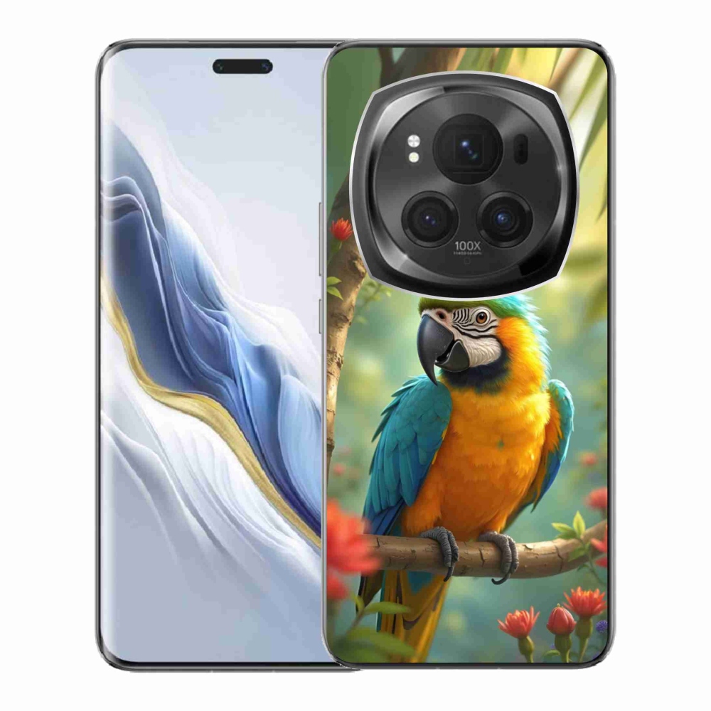 mmCase gél tok az Honor Magic 6 Pro 5G-hez – kék-sárga ara papagáj