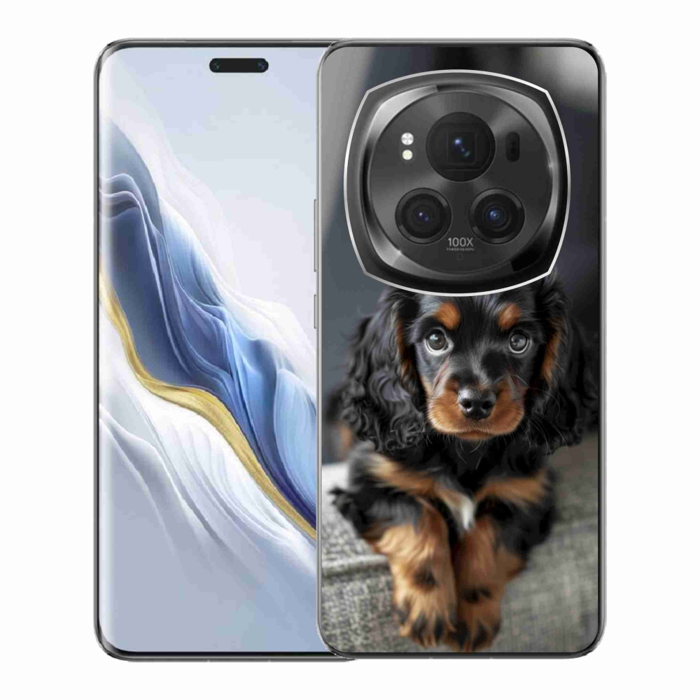 mmCase gél tok az Honor Magic 6 Pro 5G-hez – aranyos, hosszúszőrű tacskó