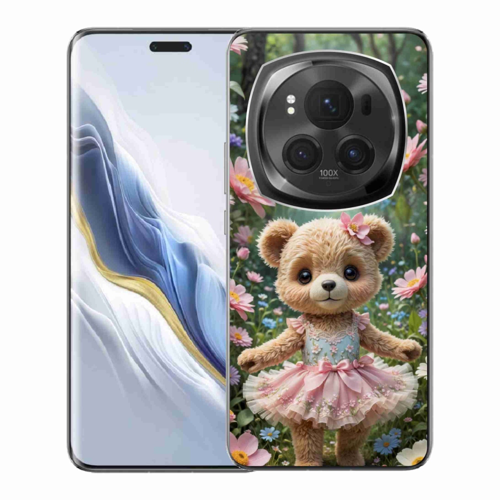 mmCase gél tok az Honor Magic 6 Pro 5G-hez – aranyos mackó virágok között