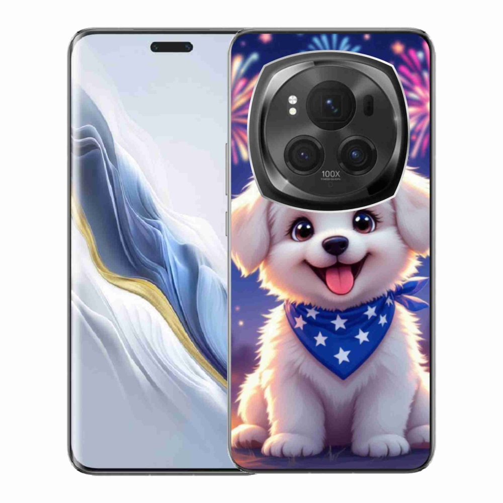 Gél borítás mmCase a Honor Magic 6 Pro 5G számára - ünnepi kölyökkutyakölyök