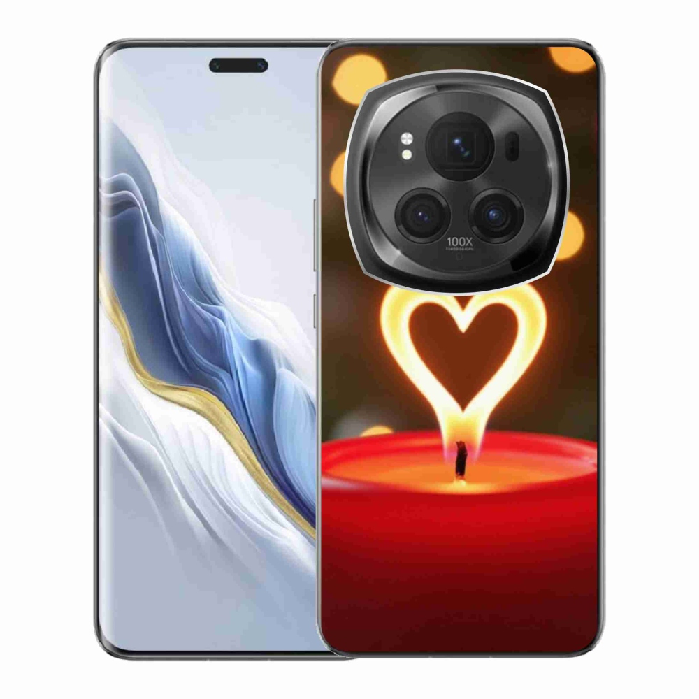 Zselés borítás mmCase a Honor Magic 6 Pro 5G számára - láng szíve