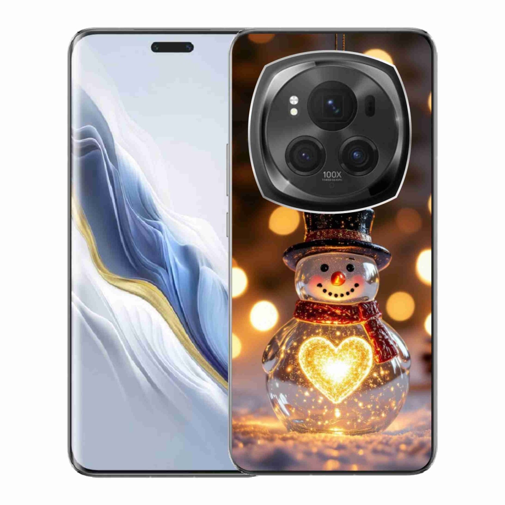 mmCase gél tok az Honor Magic 6 Pro 5G-hez – világító karácsonyi hóember