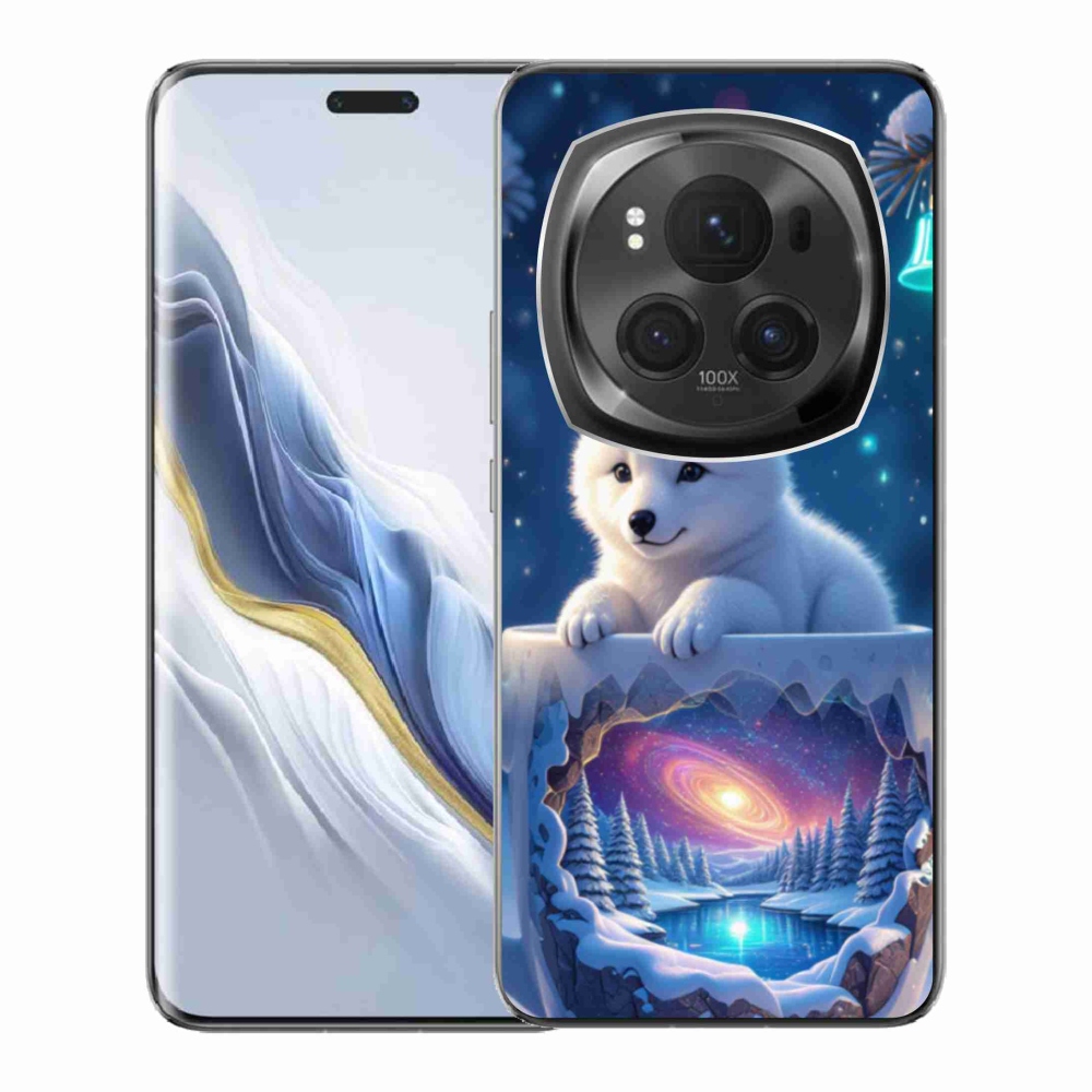 Gél borítás mmCase a Honor Magic 6 Pro 5G számára - Karácsonyi kölyökkutyakölyök