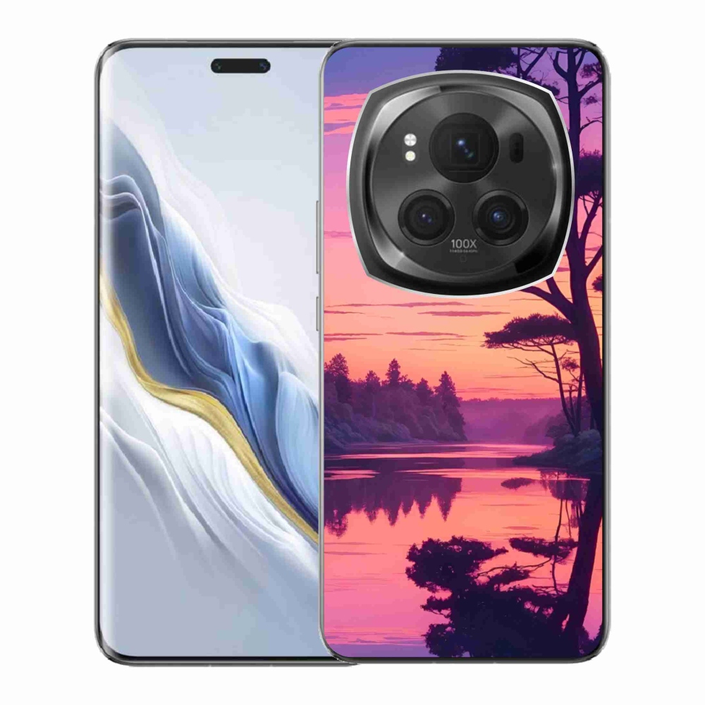 Gél borítás mmCase a Honor Magic 6 Pro 5G számára - naplemente a tó felett