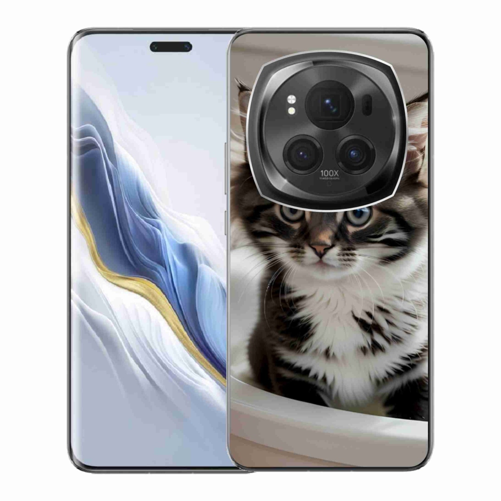 Gél borítás mmCase a Honor Magic 6 Pro 5G készülékhez - kíváncsi cica