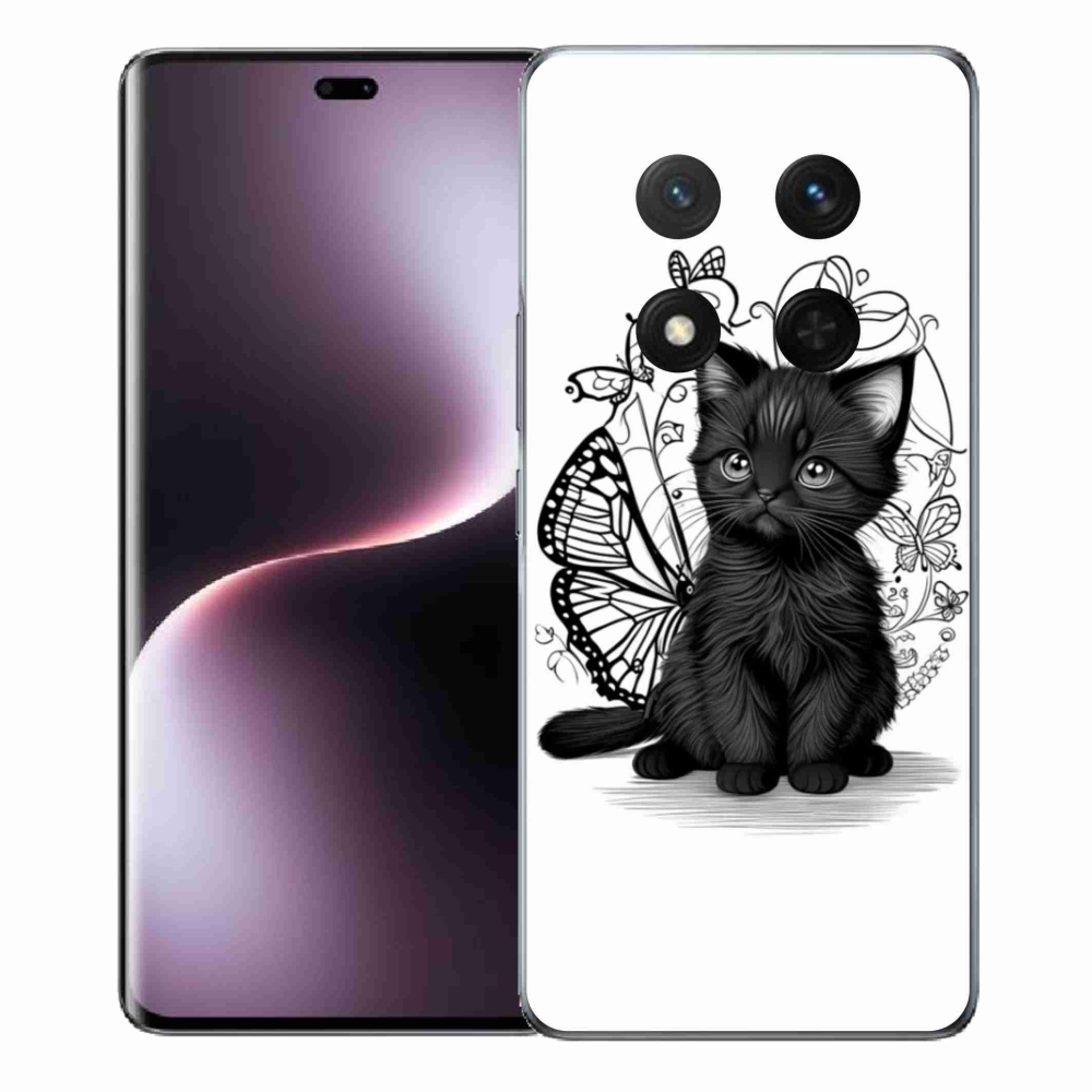 Gél borítás mmCase a Honor Magic 7 Lite 5G készülékhez - fekete cica