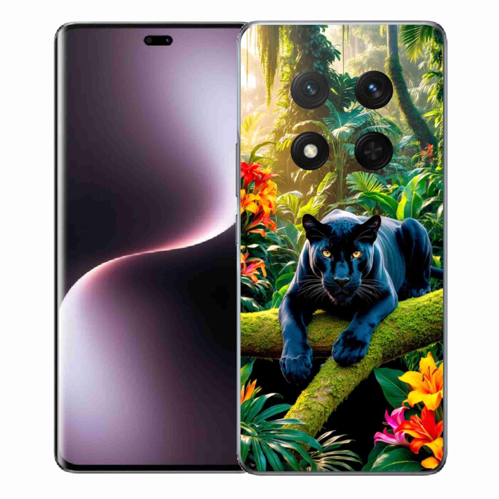 Gél borító mmCase a Honor Magic 7 Lite 5G számára - fekete párduc a dzsungelben