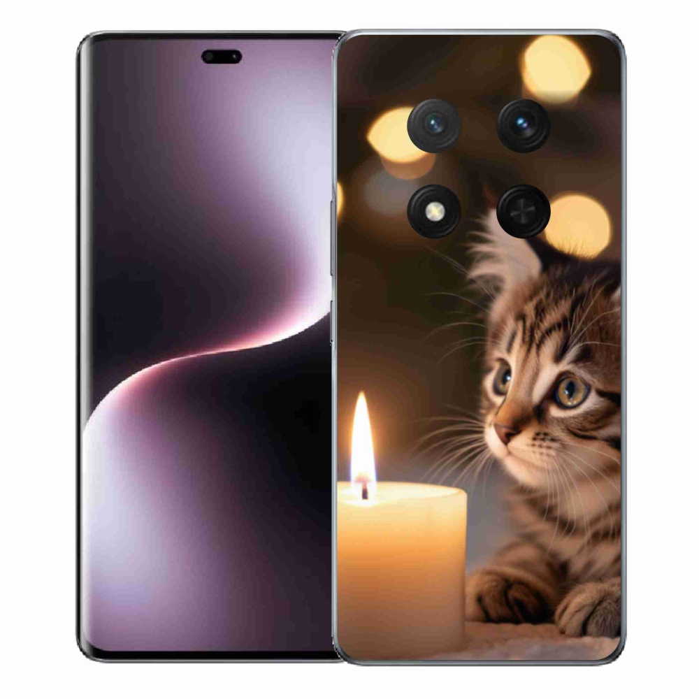 Gél borítás mmCase a Honor Magic 7 Lite 5G számára - cica és gyertya