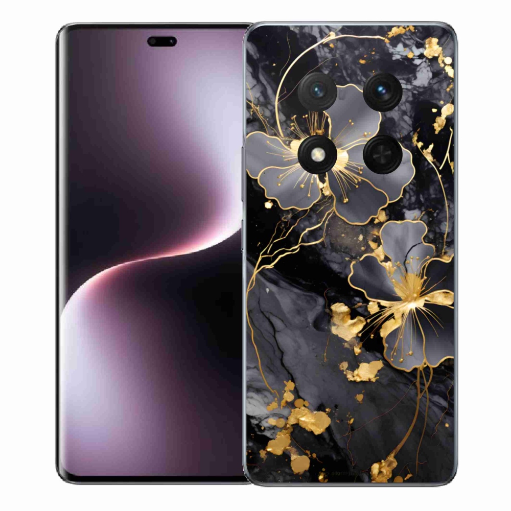 Gél borítás mmCase a Honor Magic 7 Lite 5G számára - arany virágok