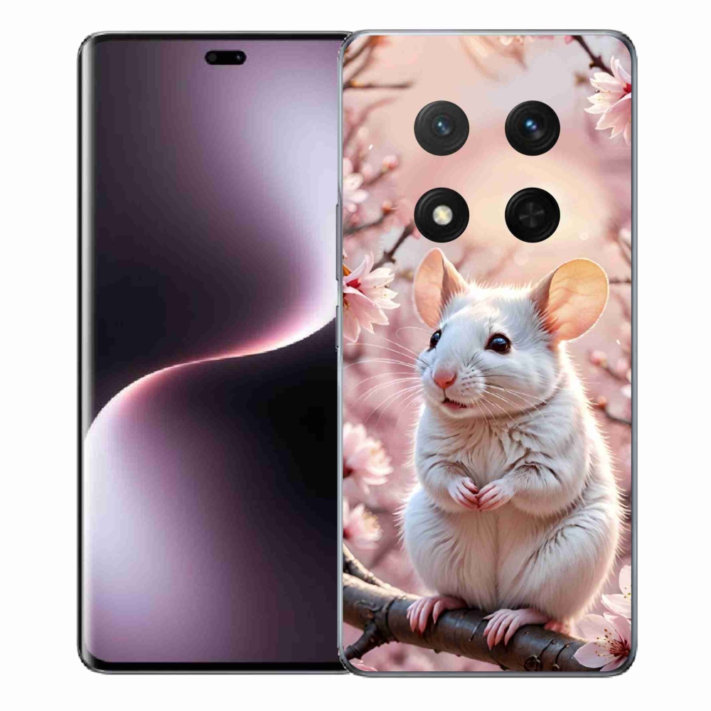 mmCase gél tok az Honor Magic 7 Lite-hoz – fehér egér egy ágon