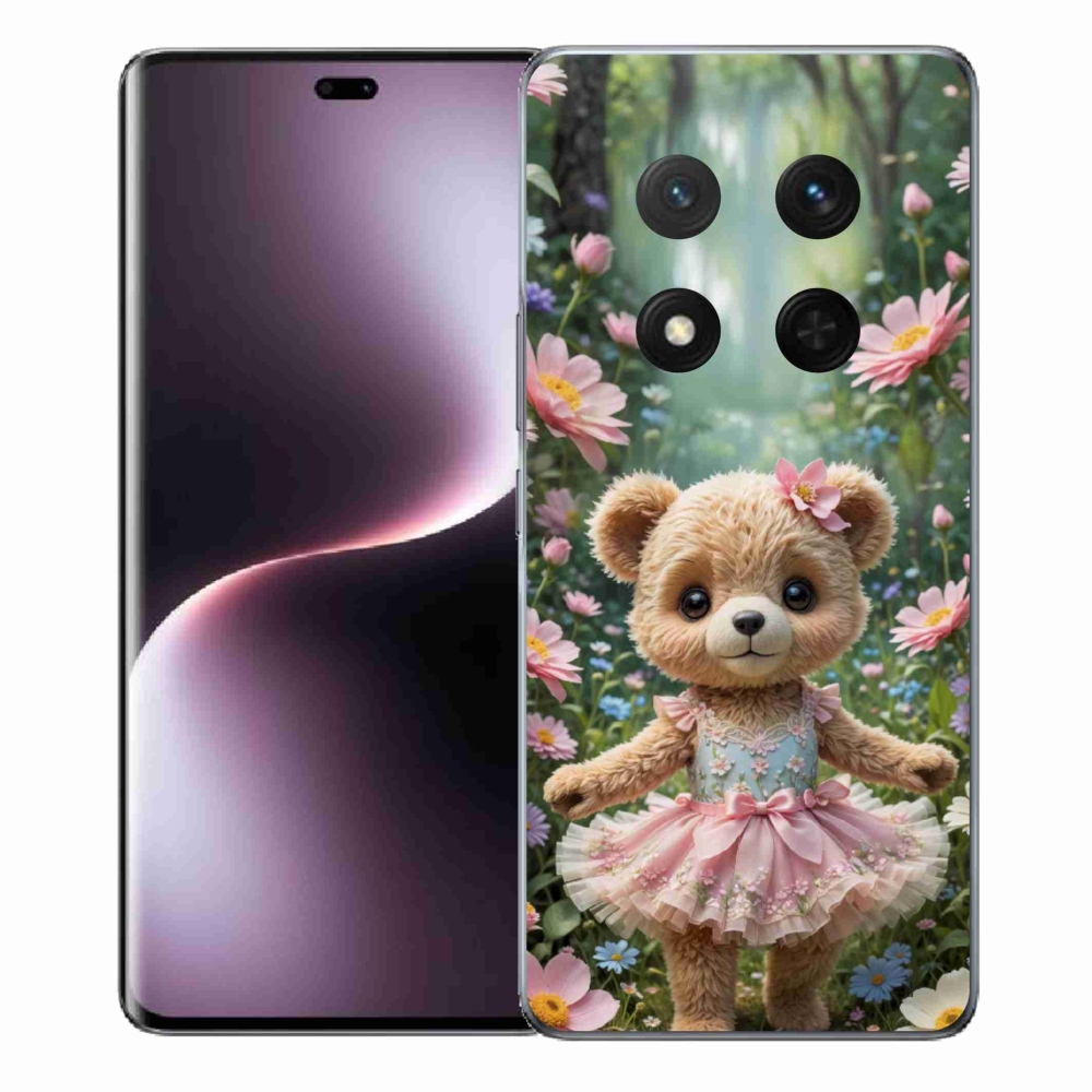 mmCase gél tok az Honor Magic 7 Lite-hoz – aranyos mackó virágok között
