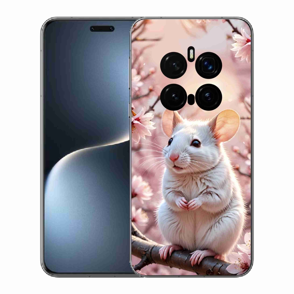mmCase gél tok az Honor Magic 7 Pro 5G-hez – fehér egér egy ágon