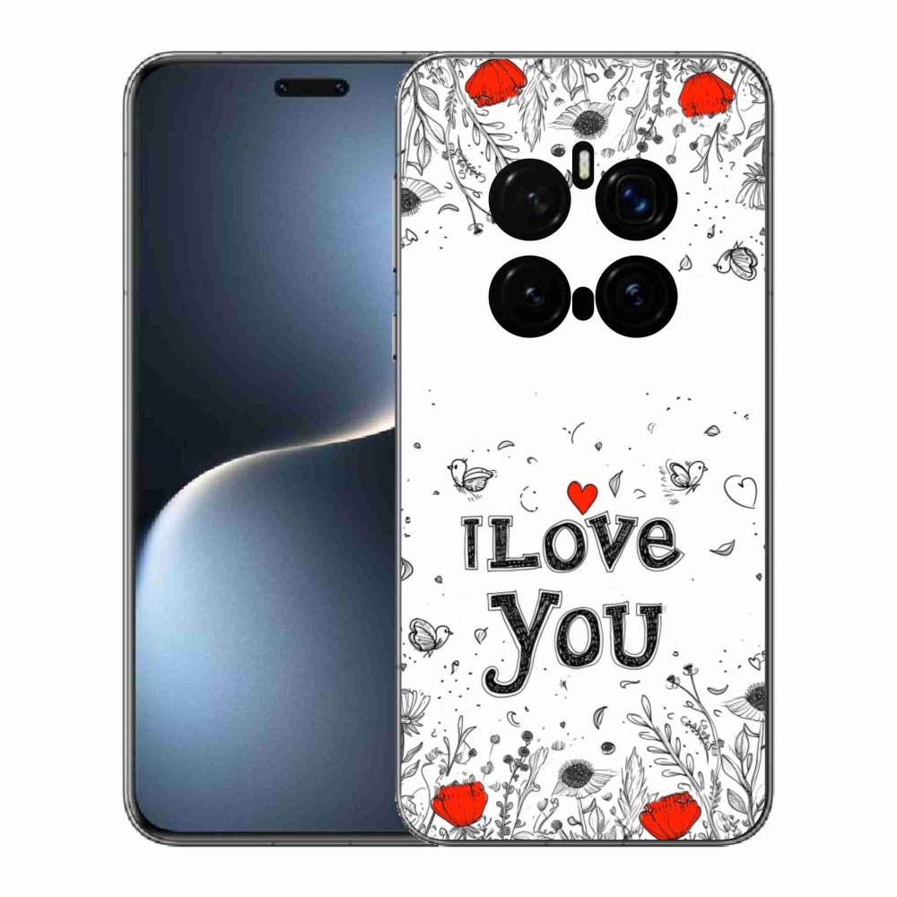Gél borító mmCase a Honor Magic 7 Pro 5G készülékhez - I love you fehér háttérrel