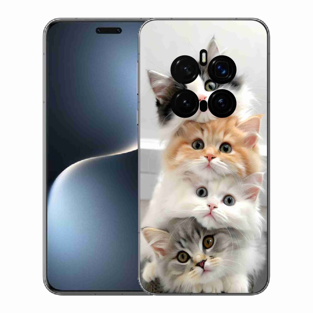 Zselés borítás mmCase a Honor Magic 7 Pro 5G számára - macska csokor