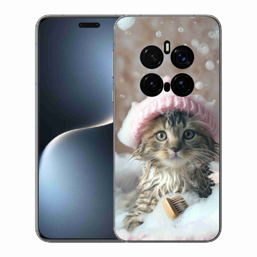 Gél borítás mmCase a Honor Magic 7 Pro 5G számára - cica és fürdő