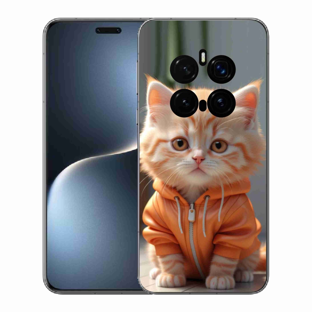 Gél borítás mmCase a Honor Magic 7 Pro 5G számára - cica egy melegítőben