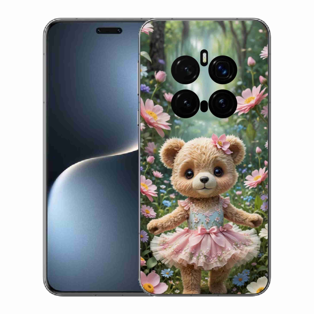 mmCase gél tok az Honor Magic 7 Pro 5G-hez – aranyos mackó virágok között