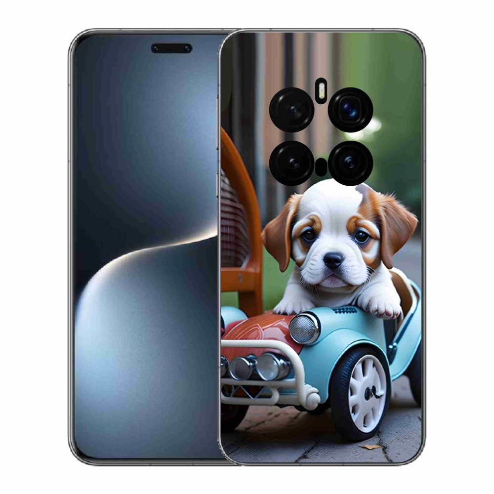 mmCase gél tok az Honor Magic 7 Pro 5G-hez – kiskutya egy retro autóban