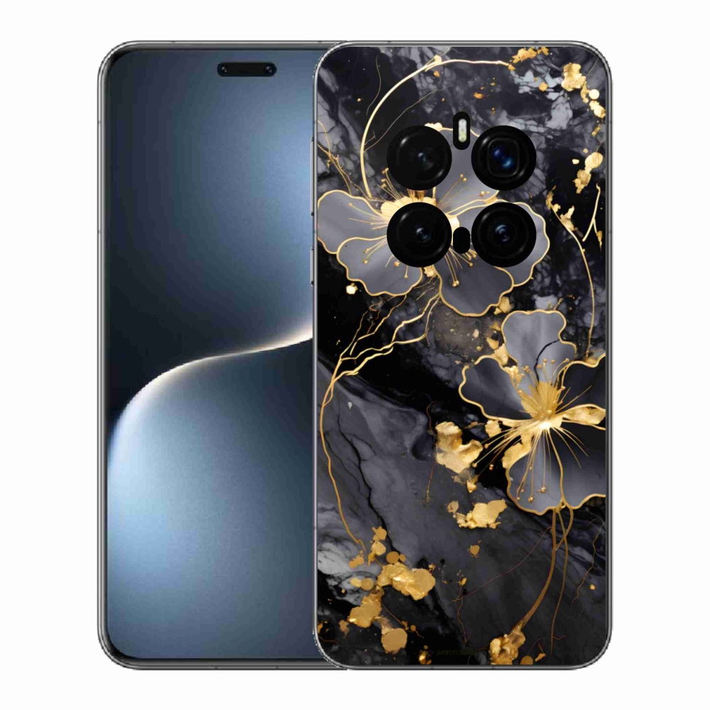 Gél borítás mmCase a Honor Magic 7 Pro 5G számára - arany virágok