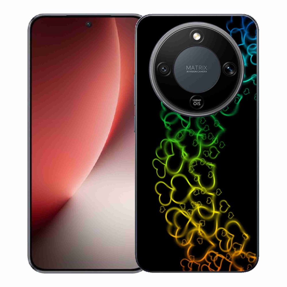 Zselés borítás mmCase a Honor Magic 8 Lite 5G számára - színes szívek