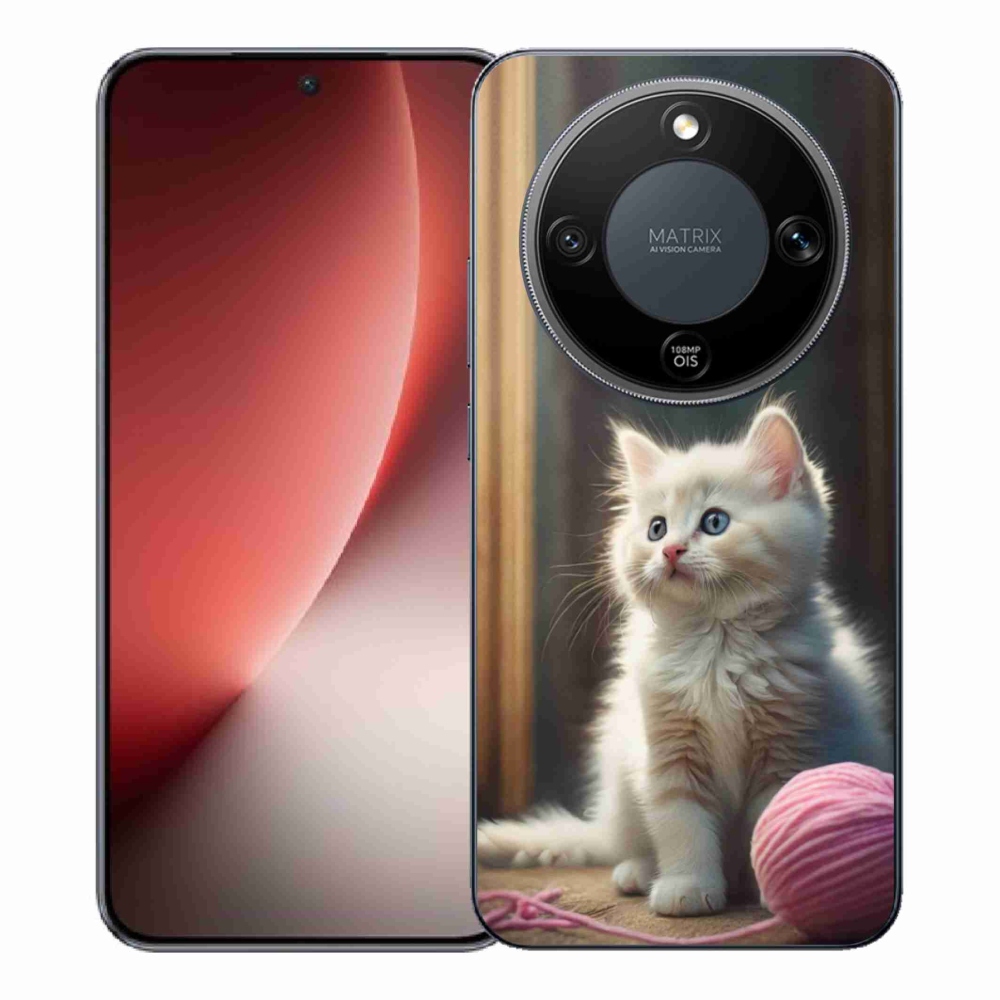 Zselés borítás mmCase a Honor Magic 8 Lite 5G készülékhez - fehér cica 2