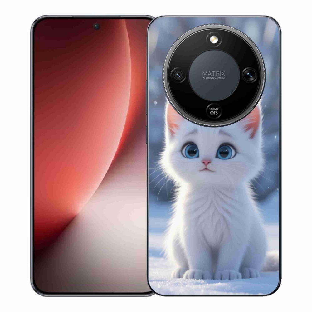 mmCase gél tok az Honor Magic 8 Lite 5G-hez – fehér cica 3
