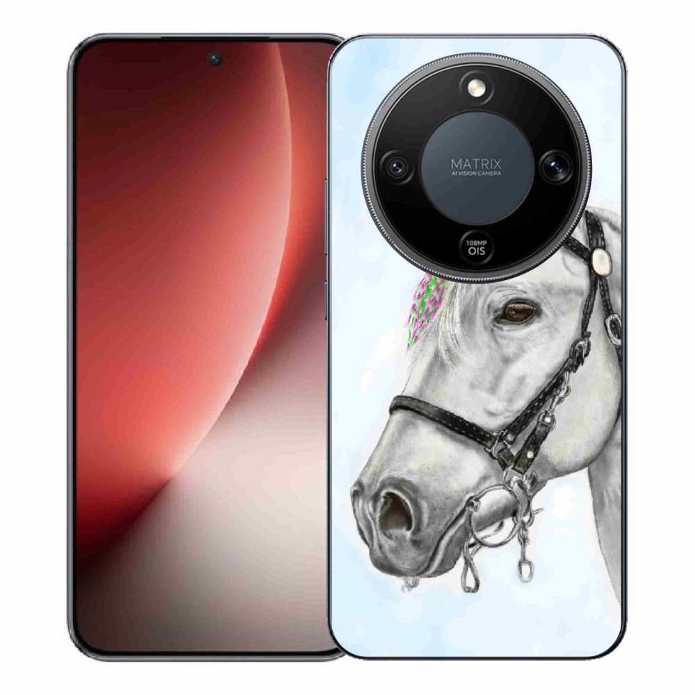 Zselés borítás mmCase a Honor Magic 8 Lite 5G számára - fehér ló 1