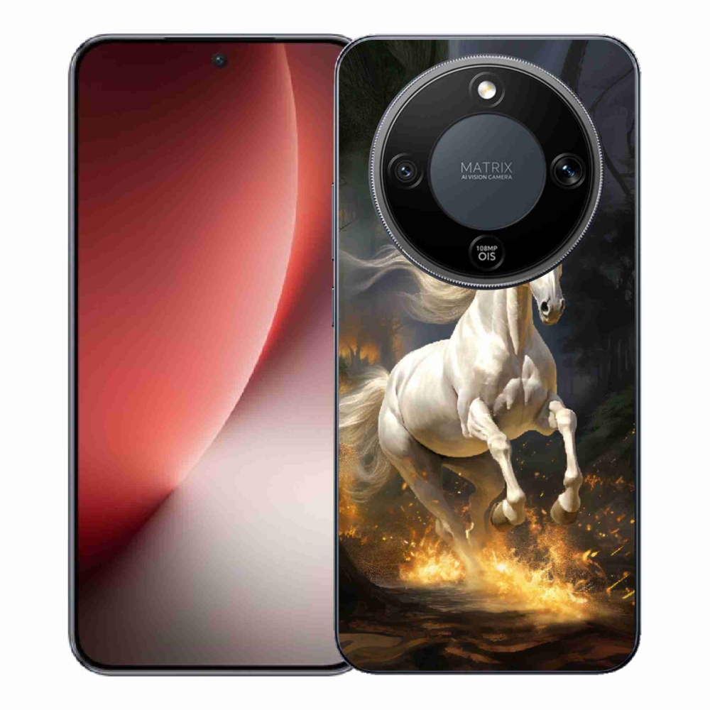 Zselés borítás mmCase a Honor Magic 8 Lite 5G számára - fehér ló 2