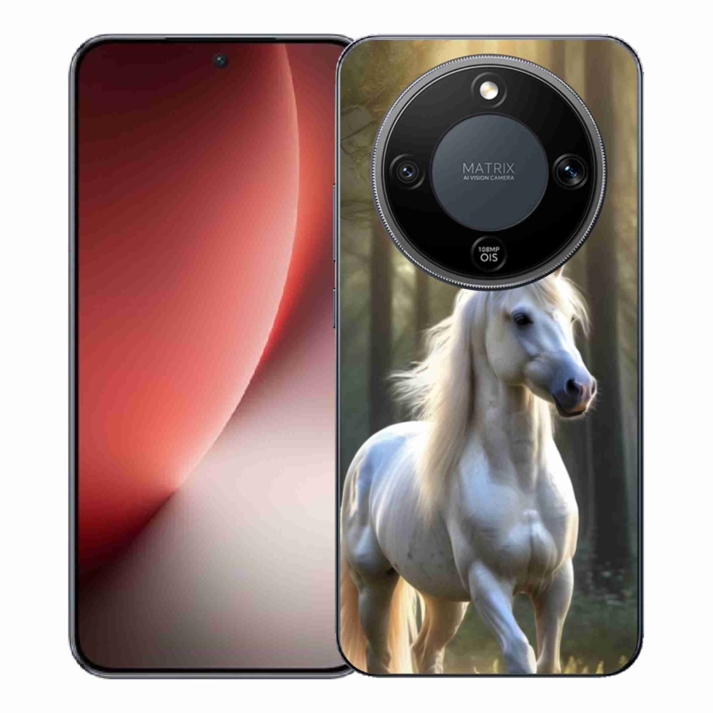 Zselés borítás mmCase a Honor Magic 8 Lite 5G számára - fehér ló 3