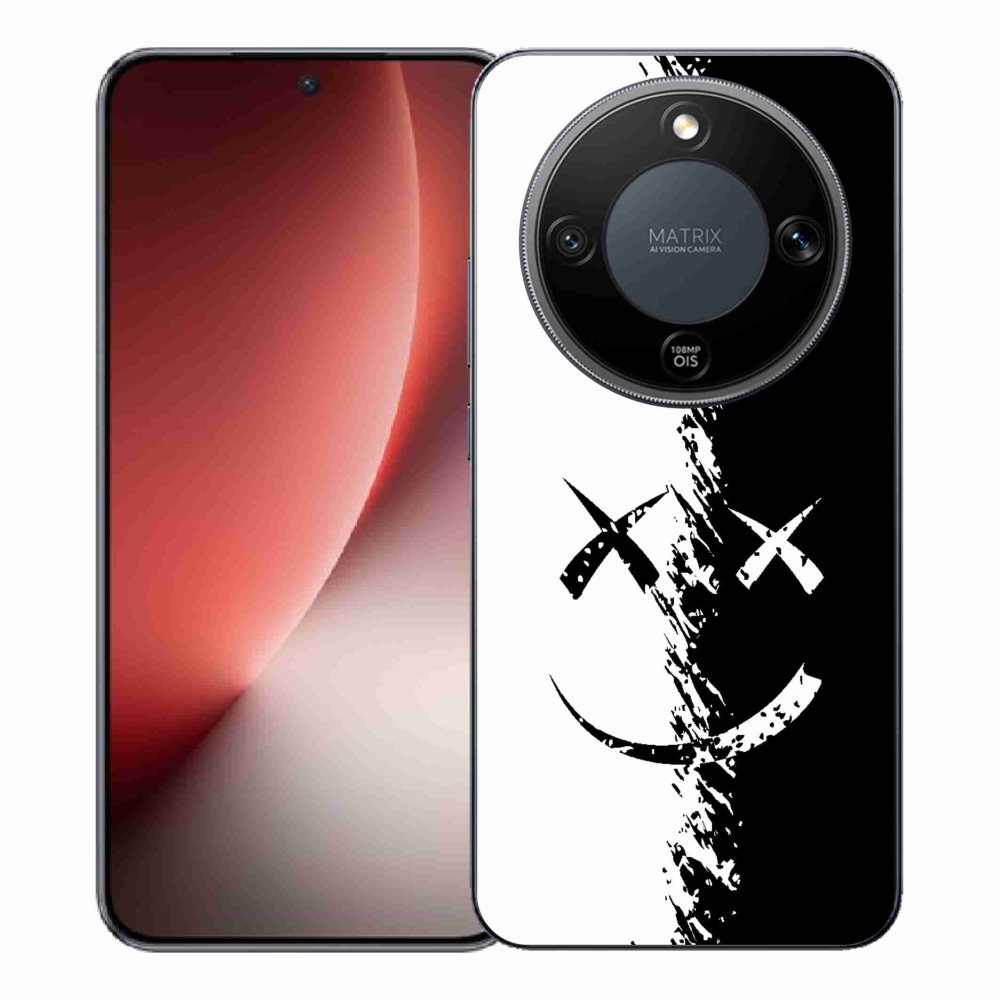 Zselés borítás mmCase a Honor Magic 8 Lite 5G számára - fekete-fehér mosolygó