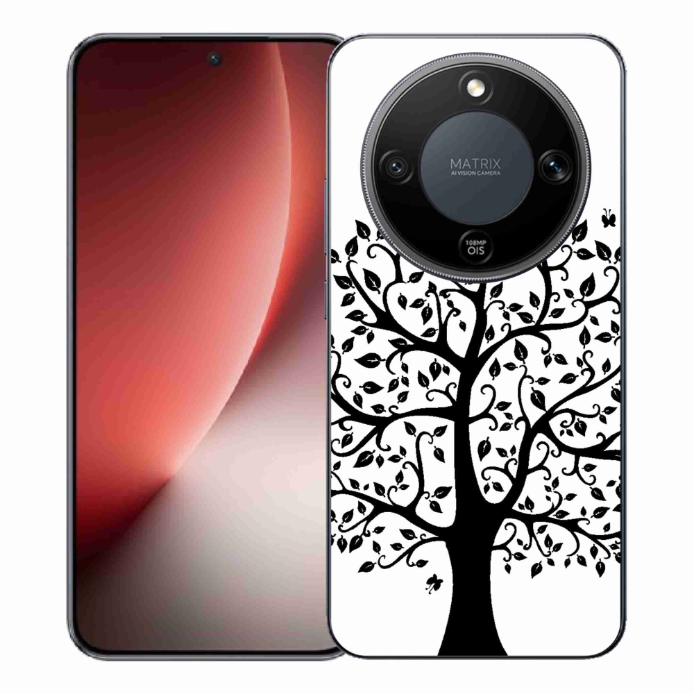 Zselés borítás mmCase a Honor Magic 8 Lite 5G számára - fekete-fehér fa