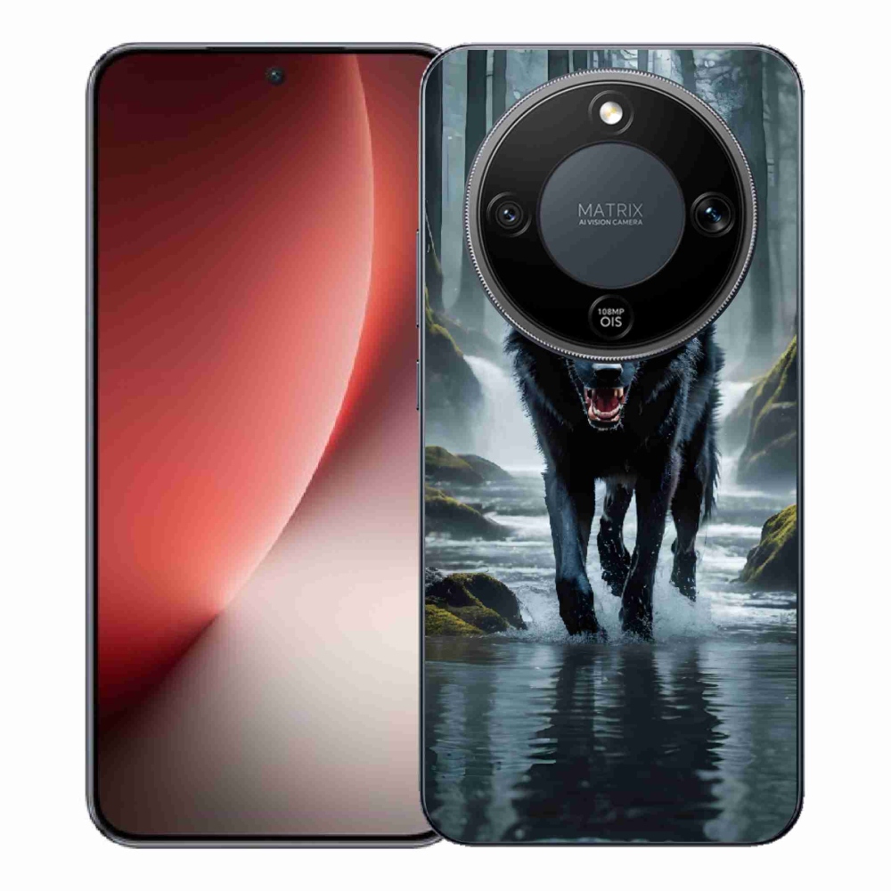 Zselés borítás mmCase a Honor Magic 8 Lite 5G számára - fekete farkas