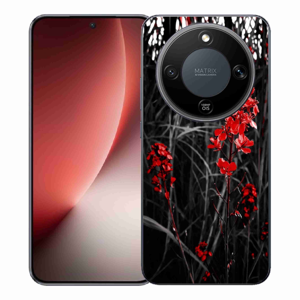 Gél borító mmCase a Honor Magic 8 Lite 5G számára - piros növény