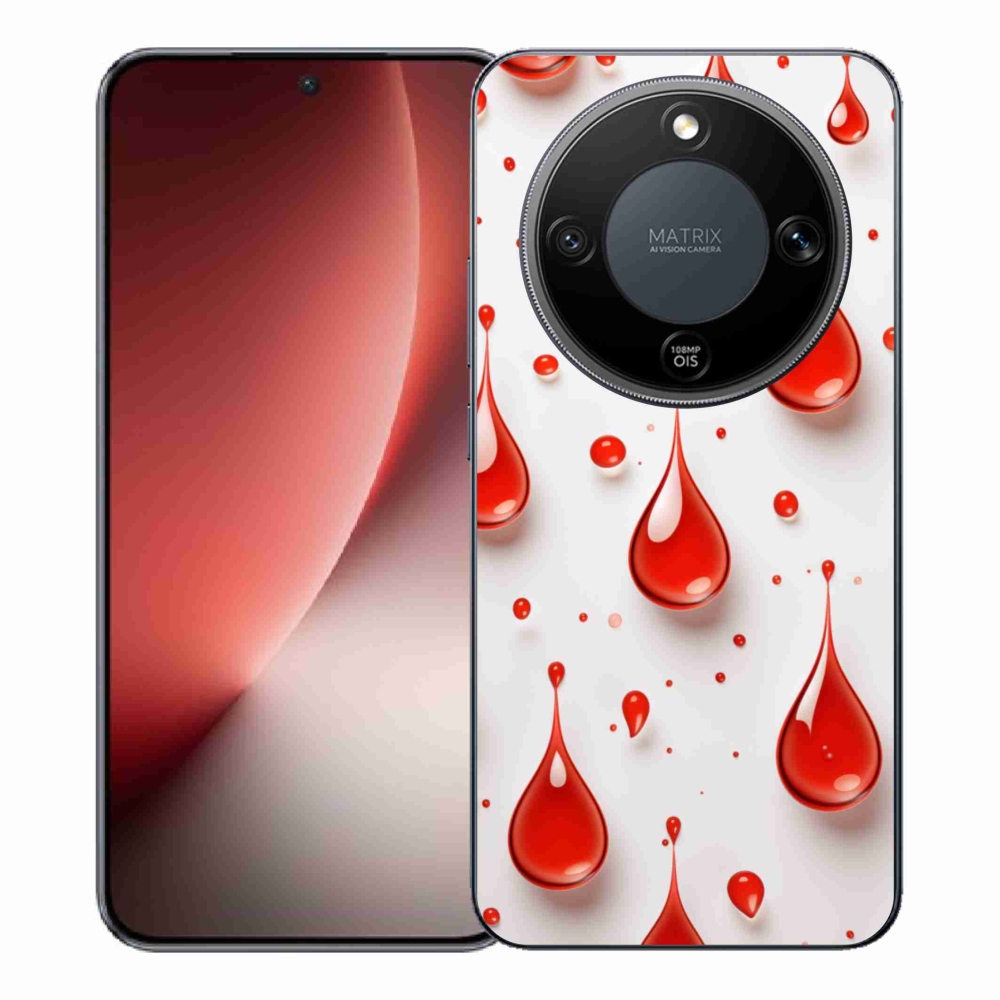 Zselés borítás mmCase a Honor Magic 8 Lite 5G számára - piros cseppek