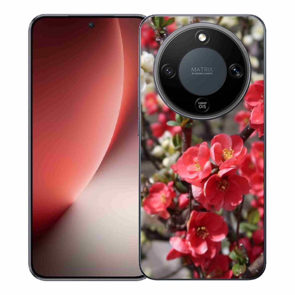 Zselés borítás mmCase a Honor Magic 8 Lite 5G számára - piros virágok