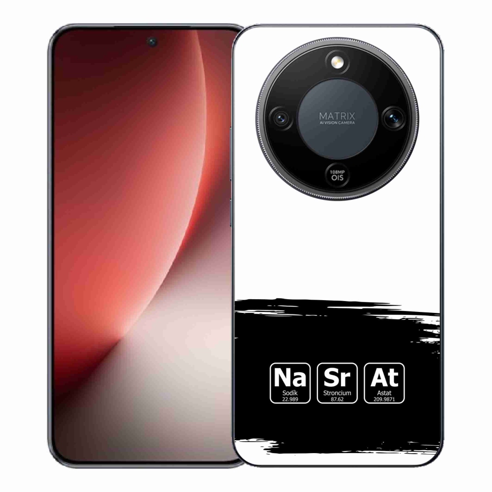 Gél borító mmCase a Honor Magic 8 Lite 5G-n - kémiai elemek fekete és fehér háttérrel