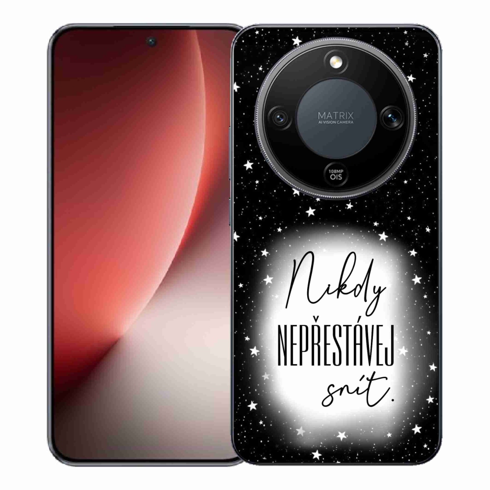 Gél borítás mmCase a Honor Magic 8 Lite 5G számára - Idézet 1 fehér és fekete háttérrel